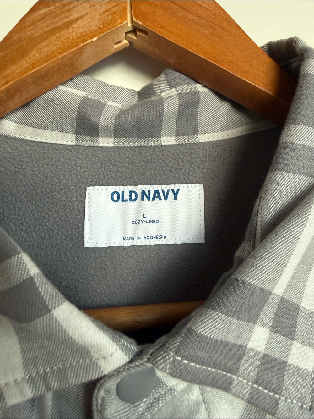 NWOT Old Navy Men’s Gray Plaid Cozy-Lined Shirt Jacket
